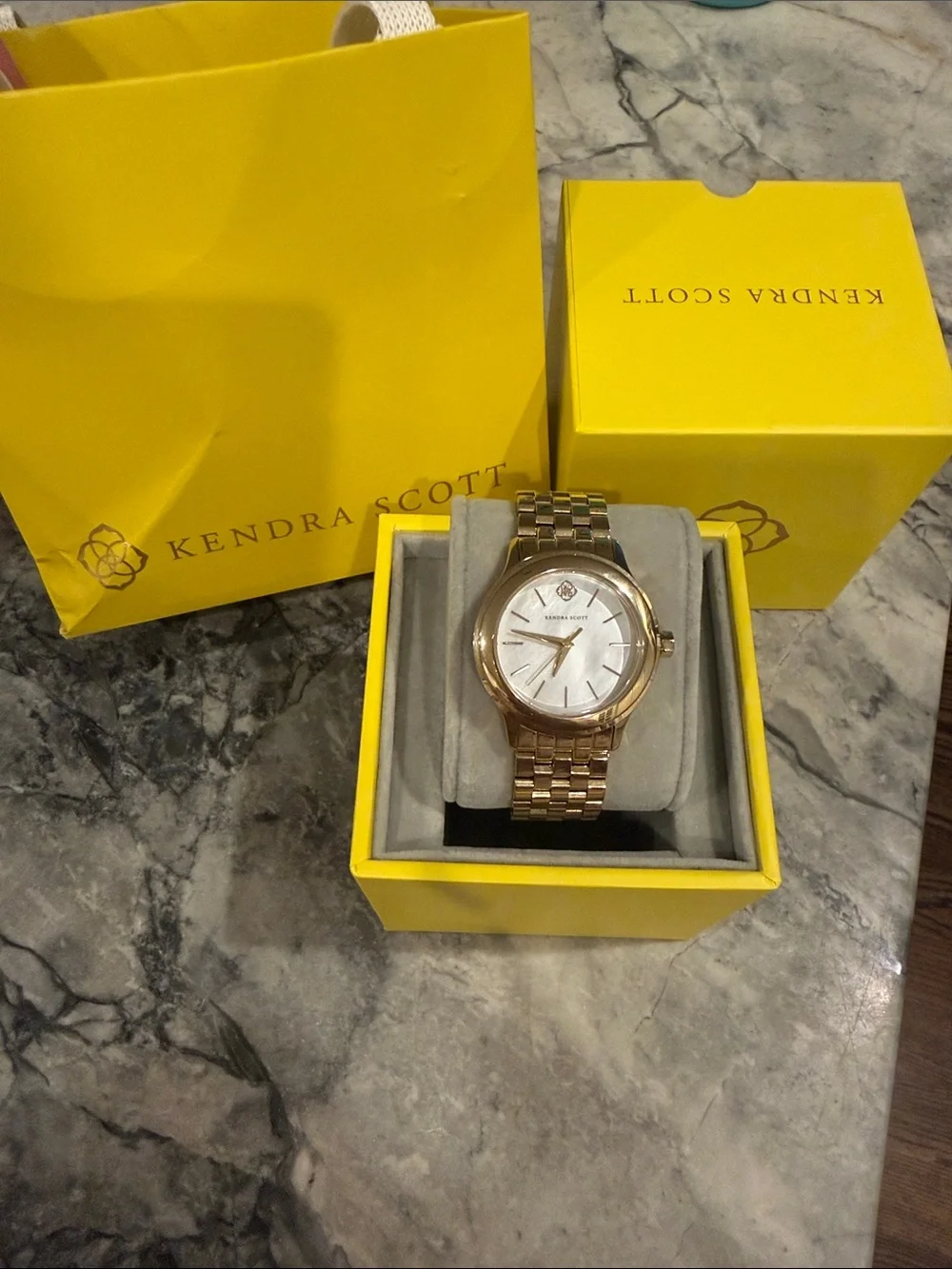 Kendra Scott Rose Gold Tone Watch with Mother of Pearl Dial